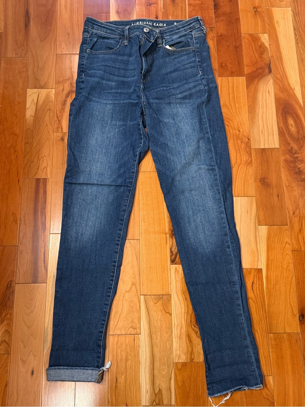 American Eagle Outfitters Women's Dark Blue Ankle Slim Jeans 10 Long